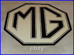 Vintage Mg Midget Car Truck 11 3/4 Porcelain Metal British Gasoline & Oil Sign