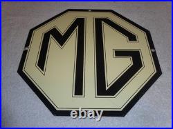 Vintage Mg Midget Car & Truck 11 3/4 Porcelain Metal British Gasoline Oil Sign