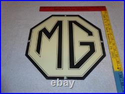 Vintage Mg Midget Car & Truck 11 3/4 Porcelain Metal British Gasoline Oil Sign