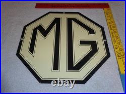 Vintage Mg Midget Car & Truck 11 3/4 Porcelain Metal British Gasoline Oil Sign
