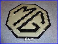 Vintage Mg Midget Car & Truck 11 3/4 Porcelain Metal British Gasoline Oil Sign