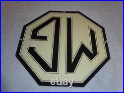 Vintage Mg Midget Car & Truck 11 3/4 Porcelain Metal British Gasoline Oil Sign