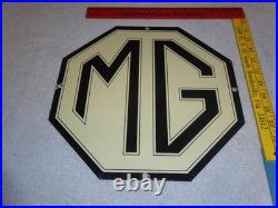 Vintage Mg Midget Car & Truck 11 3/4 Porcelain Metal British Gasoline Oil Sign