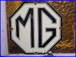 Vintage Mg Porcelain Sign British Automobile Sports Car Dealer Sales London Uk