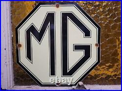 Vintage Mg Porcelain Sign British Automobile Sports Car Dealer Sales London Uk