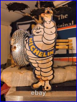 Vintage Michelin Man Sign 8 Tire Automobile Car Part Supply Old Porcelain Sign