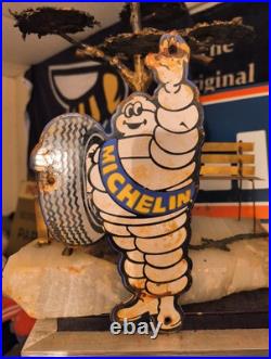 Vintage Michelin Man Sign 8 Tire Automobile Car Part Supply Old Porcelain Sign