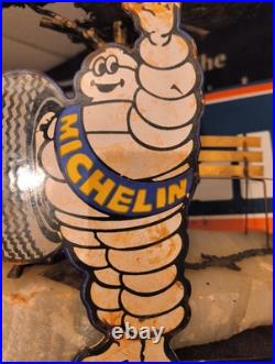 Vintage Michelin Man Sign 8 Tire Automobile Car Part Supply Old Porcelain Sign