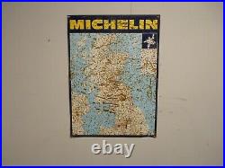 Vintage Michelin Metal / Tin Garage Wall Map Sign Uk, Great Britain, Classic Car