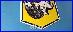 Vintage Michelin Tires Bibendum Man Porcelain Gasoline Sales Auto Pump Sign