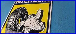 Vintage Michelin Tires Bibendum Man Porcelain Gasoline Sales Auto Pump Sign