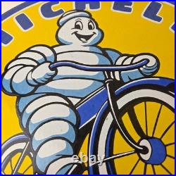 Vintage Michelin Tires Bibendum Sign Gas Pump Automobile Sales & Service Sign