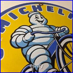 Vintage Michelin Tires Bibendum Sign Gas Pump Automobile Sales & Service Sign