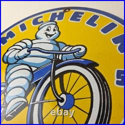 Vintage Michelin Tires Bibendum Sign Gas Pump Automobile Sales & Service Sign