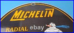 Vintage Michelin Tires Bibendum Sign Gas Pump Automobile Tyres Service Sign