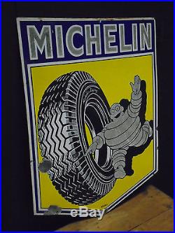 Vintage Michelin tyres enamel garage sign Alfa Romeo Jaguar Lancia Ferrari