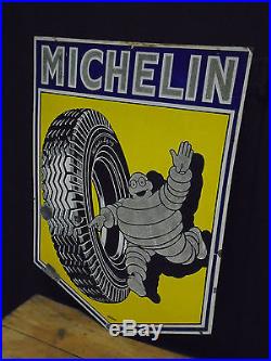 Vintage Michelin tyres enamel garage sign Alfa Romeo Jaguar Lancia Ferrari