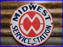 Vintage Midwest Service Station Porcelain Sign Mechanics Auto Garage Advertising