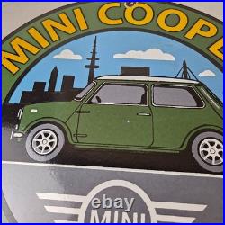 Vintage Mini Cooper S Sign Porcelain Service Automobilia Car Sales Gas Sign