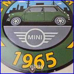 Vintage Mini Cooper S Sign Porcelain Service Automobilia Car Sales Gas Sign