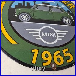 Vintage Mini Cooper S Sign Porcelain Service Automobilia Car Sales Gas Sign