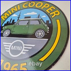 Vintage Mini Cooper S Sign Porcelain Service Automobilia Car Sales Gas Sign