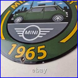 Vintage Mini Cooper S Sign Porcelain Service Automobilia Car Sales Gas Sign