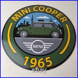 Vintage Mini Cooper S Sign Porcelain Service Automobilia Car Sales Gas Sign