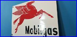 Vintage Mobil Gasoline Porcelain Pegasus Mobilgas Service Station Auto Pump Sign