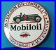 Vintage-Mobil-Mobiloil-Porcelain-Race-Car-Metal-Gargoyle-Gas-Pump-Sign-01-ec