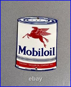 Vintage Mobil Pegasus Can Gasoline Porcelain Sign Car Gas Oil Truck Motorcycle