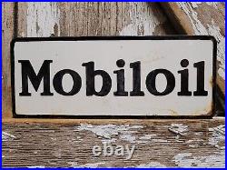 Vintage Mobil Porcelain Sign Old 10 Mobiloil Car Auto Oil Gas Service Station