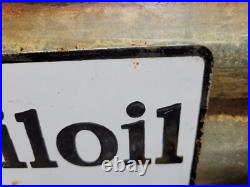 Vintage Mobil Porcelain Sign Old 10 Mobiloil Car Auto Oil Gas Service Station