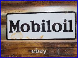 Vintage Mobil Porcelain Sign Old 10 Mobiloil Car Auto Oil Gas Service Station