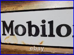Vintage Mobil Porcelain Sign Old 10 Mobiloil Car Auto Oil Gas Service Station