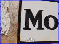 Vintage Mobil Porcelain Sign Old 10 Mobiloil Car Auto Oil Gas Service Station