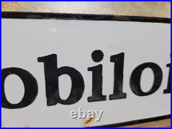 Vintage Mobil Porcelain Sign Old 10 Mobiloil Car Auto Oil Gas Service Station