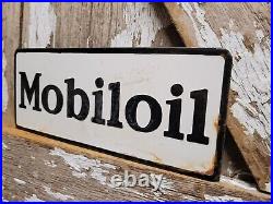 Vintage Mobil Porcelain Sign Old 10 Mobiloil Car Auto Oil Gas Service Station