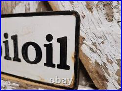 Vintage Mobil Porcelain Sign Old 10 Mobiloil Car Auto Oil Gas Service Station