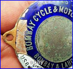 Vintage Mobiloil Copper Enamel Badge Sign Bomby Cycle & Motor Agency Advertising