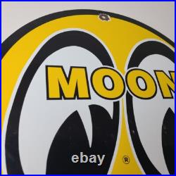Vintage Moon Eyes Sign Speed Equipment Auto Racing Porcelain Gas Pump Sign