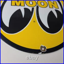 Vintage Moon Eyes Sign Speed Equipment Auto Racing Porcelain Gas Pump Sign