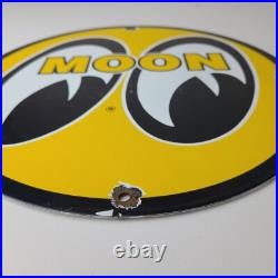 Vintage Moon Eyes Sign Speed Equipment Auto Racing Porcelain Gas Pump Sign