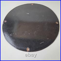 Vintage Moon Eyes Sign Speed Equipment Casper Auto Porcelain Gas Pump Sign