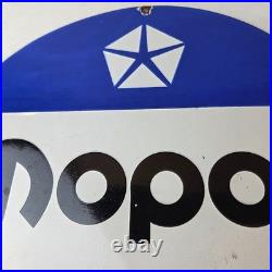 Vintage Mopar Chrysler Porcelain Sign Automobile Plymouth Gas Pump Ad Sign