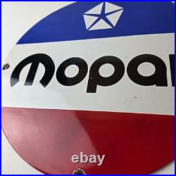 Vintage Mopar Chrysler Porcelain Sign Automobile Plymouth Gas Pump Ad Sign