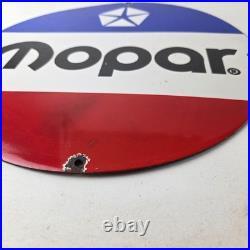 Vintage Mopar Chrysler Porcelain Sign Automobile Plymouth Gas Pump Ad Sign