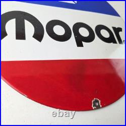 Vintage Mopar Chrysler Porcelain Sign Automobile Plymouth Gas Pump Ad Sign