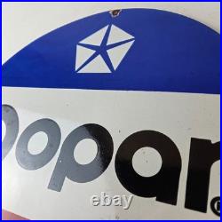 Vintage Mopar Chrysler Porcelain Sign Automobile Plymouth Gas Pump Ad Sign Vintage Mopar Chrysler Porcelain Sign Automobile Plymouth Gas Pump Ad Sign