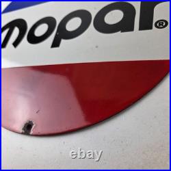 Vintage Mopar Chrysler Porcelain Sign Automobile Plymouth Gas Pump Ad Sign
